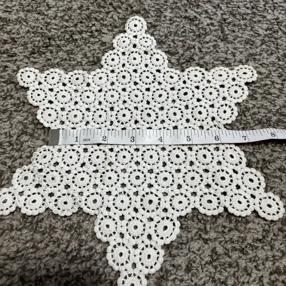 Vintage Small White Crocheted Doily Star